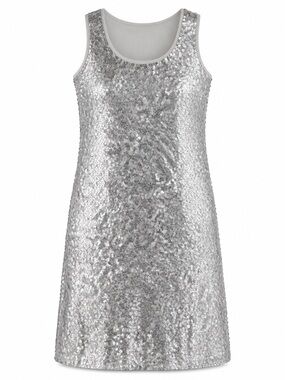 Peter Nygard Silver Sequin Mini Dress - the second picture is the back.